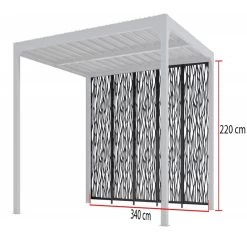 5 Panneaux Moucharabieh En Acier époxy Gris Pour Côté 3,60m De La Pergola Bioclimatique Alu 10,80m² Habrita -Boutique De Jardin 5 panneaux moucharabieh en acier epoxy gris pour cote 360m de la pergola bioclimatique alu 1080m habrita 1