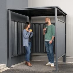 Abri à Vélos En Acier Thermolaqué Gris Anthracite 3,6m² Westmann -Boutique De Jardin abri a velos en acier thermolaque gris anthracite 36m westmann 2