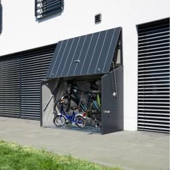 Abri à Vélos En Métal Sesame 1500L Anthracite 1,41m² TRIMETALS -Boutique De Jardin abri a velos en metal sesame 1500l anthracite 141m trimetals 3