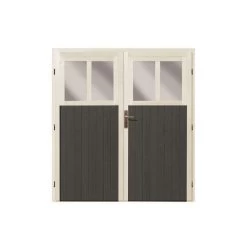 Abri Adossé En Bois Vitrifié Gris 4,85m² Wandlitz 3 - Karibu -Boutique De Jardin abri adosse en bois vitrifie gris 485m wandlitz 3 karibu 5