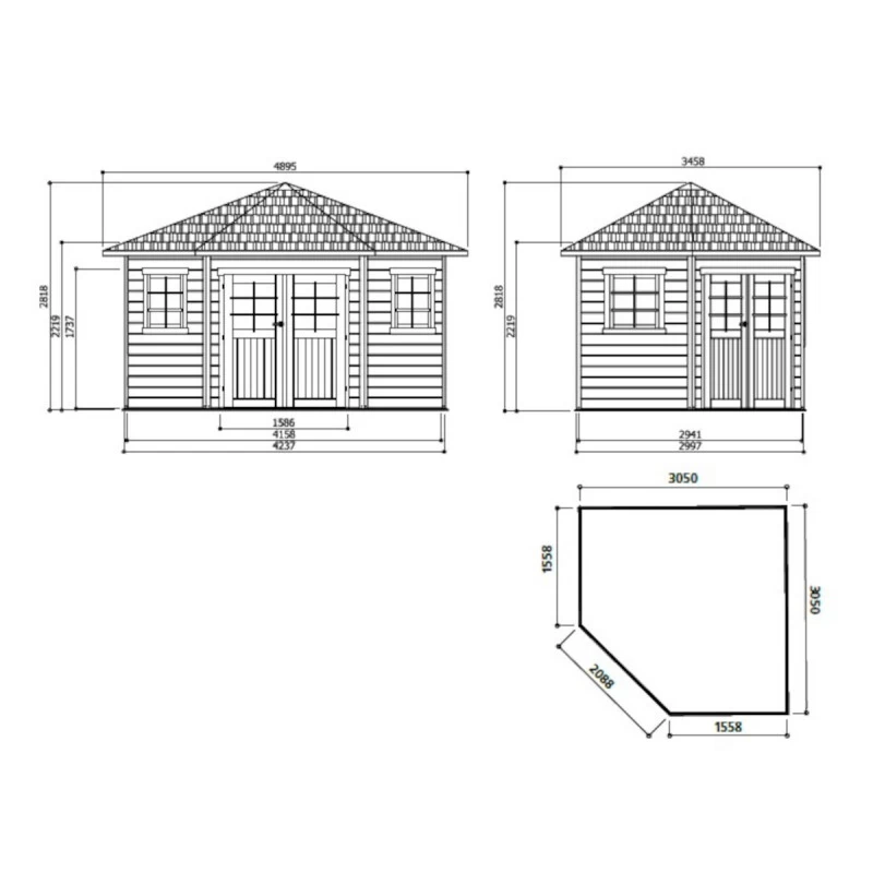 Abri D'angle 7,88m² Nancy En Bois Massif PEFC 28mm + Shingles - SOLID 4 Abri D'angle 7,88m² Nancy En Bois Massif PEFC 28mm + Shingles - SOLID – Image 2