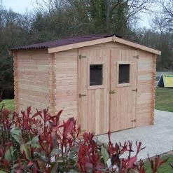 Abri De Jardin En Douglas DALIA 5,24mÂČ Madriers 20mm + Couverture Onduline - HABRITA