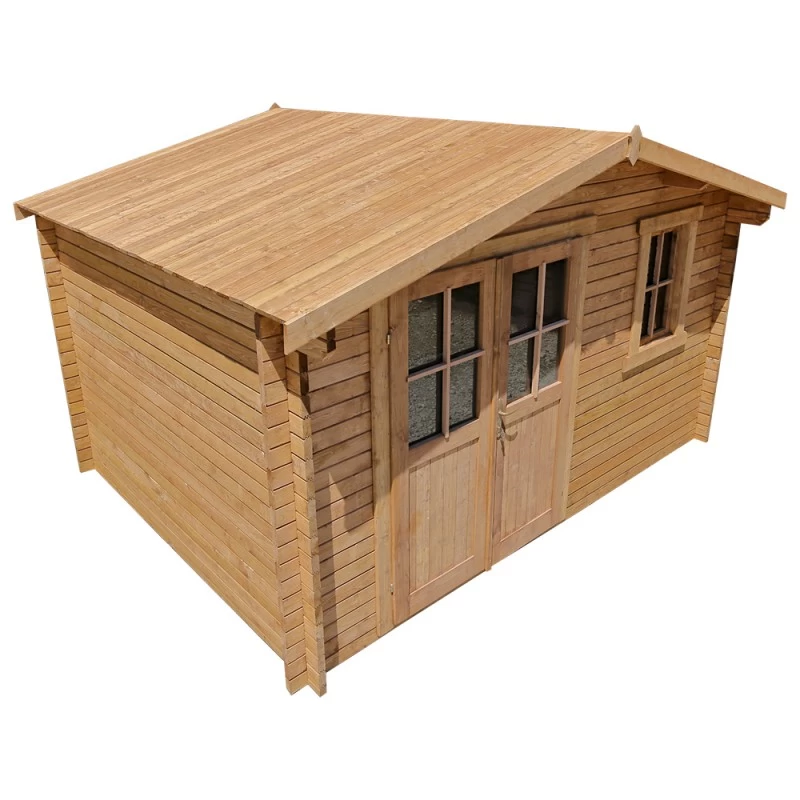 Abri En Bois Massif 12m² PLUS 28mm Traité Teinté Marron Gardy Shelter 7 Abri En Bois Massif 12m² PLUS 28mm Traité Teinté Marron Gardy Shelter – Image 5