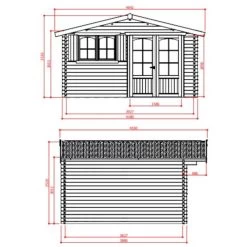 Abri De Jardin 16,22m² En Sapin Blanc FSC 40mm RIGNITZ + Shingles Rouges - SOLID -Boutique De Jardin abri de jardin 1622m en sapin blanc fsc 40mm rignitz shingles rouges solid 2