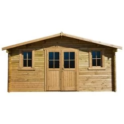 Abri De Jardin 16m² PLUS En Bois 40mm Traité Teinté Marron Gardy Shelter -Boutique De Jardin abri de jardin 16m plus en bois 40mm traite teinte marron gardy shelter 5