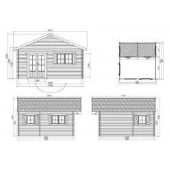 Abri De Jardin 25,81m² En Sapin Blanc FSC 40mm WEEKEND + Shingles Rouges - SOLID -Boutique De Jardin abri de jardin 2581m en sapin blanc fsc 40mm weekend shingles rouges solid 2