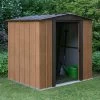 Abri De Jardin 2,93m² Toit Double Pente En Acier Galvanisé Aspect Bois Spacemaker -Boutique De Jardin abri de jardin 293m toit double pente en acier galvanise aspect bois spacemaker