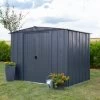 Abri De Jardin 4,58m² Toit Double Pente En Acier Galvanisé Anthracite Spacemaker -Boutique De Jardin abri de jardin 458m toit double pente en acier galvanise anthracite spacemaker