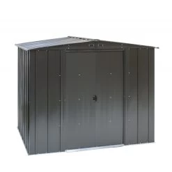 Abri De Jardin 4,58m² Toit Double Pente En Acier Galvanisé Noir Onyx Spacemaker -Boutique De Jardin abri de jardin 458m toit double pente en acier galvanise noir onyx spacemaker 5