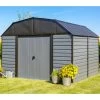 Abri De Jardin 7,8m² à Toit Mansardé En Acier Galvanisé Anthracite Spacemaker -Boutique De Jardin abri de jardin 78m type hangar en acier galvanise anthracite spacemaker