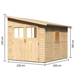 Abri De Jardin Adossé En Bois Certifié 6,23m² Bomlitz 3 - Karibu -Boutique De Jardin abri de jardin adosse en bois certifie 623m bomlitz 3 karibu 2