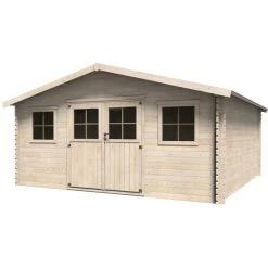 Abri De Jardin Avelin 25,19m² En Bois Massif 34mm Avec Double Porte Et 2 Fenêtres – Décor Et Jardin