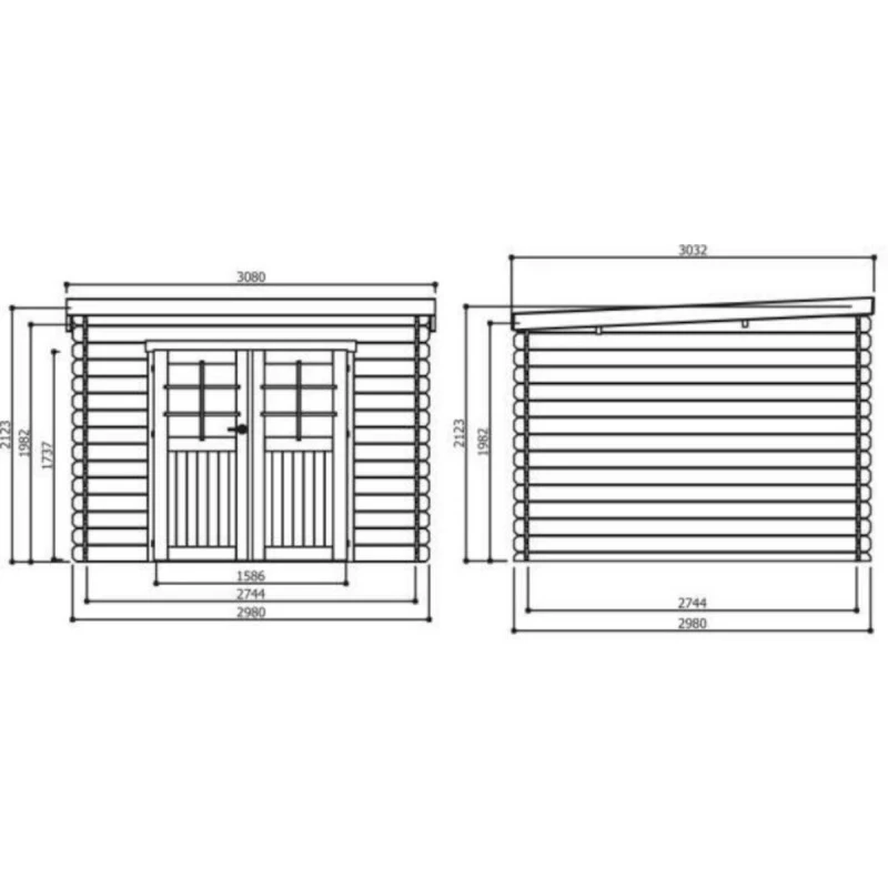 Abri De Jardin Brest 8,88m² En Bois Traité Autoclave 28mm à Toit Monopente - SOLID 4 Abri De Jardin Brest 8,88m² En Bois Traité Autoclave 28mm à Toit Monopente - SOLID – Image 2