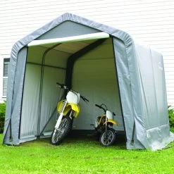 Abri De Jardin Démontable 5,76m² En Acier Et Polyéthylène Gris – Shelter Logic -Boutique De Jardin abri de jardin demontable 576m en acier et polyethylene gris shelter logic 2
