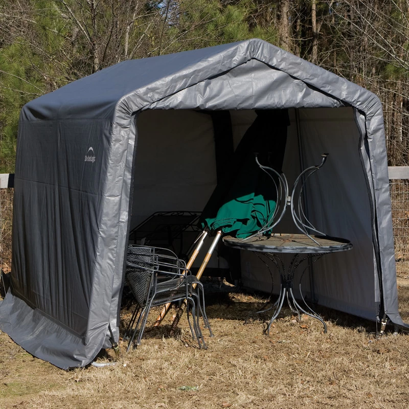 Abri De Jardin Démontable 9m² En Acier Et Polyéthylène Gris – Shelter Logic 4 Abri De Jardin Démontable 9m² En Acier Et Polyéthylène Gris – Shelter Logic – Image 2