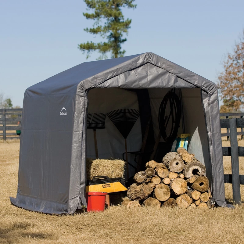 Abri De Jardin Démontable 9m² En Acier Et Polyéthylène Gris – Shelter Logic 3 Abri De Jardin Démontable 9m² En Acier Et Polyéthylène Gris – Shelter Logic