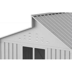Abri De Jardin En Aluminium Gris Avec Puits De Lumière 5,33m² + Kit Fondation - DURAMAX -Boutique De Jardin abri de jardin en aluminium gris avec puits de lumiere 533m kit fondation duramax 4