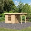 Abri De Jardin En Bois 5,25m² Avec Appentis De 1,50 M Freiburg 3 - Karibu -Boutique De Jardin abri de jardin en bois 525m avec appentis de 150 m freiburg 3 karibu