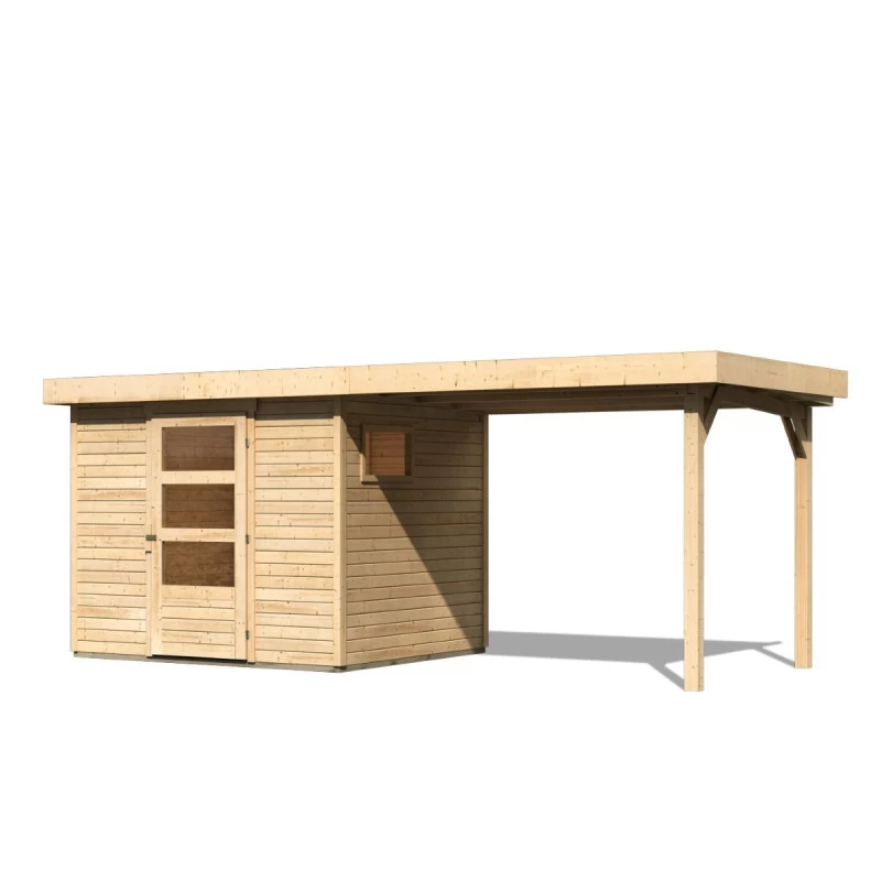 Abri De Jardin En Bois 5,25m² Avec Appentis De 2,80 M Freiburg 3 - Karibu 4 Abri De Jardin En Bois 5,25m² Avec Appentis De 2,80 M Freiburg 3 - Karibu – Image 2