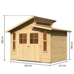 Abri De Jardin En Bois 6,55m² Avec Toit En Gradins - Grauburg 6 - Karibu -Boutique De Jardin abri de jardin en bois 655m avec toit en gradins grauburg 6 karibu 3