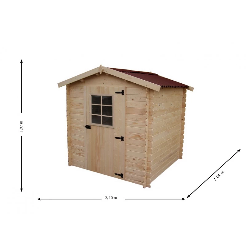 Abri De Jardin En Bois Brut 4,28m² Madriers 28mm - Habrita 4 Abri De Jardin En Bois Brut 4,28m² Madriers 28mm - Habrita – Image 2