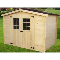 Abri De Jardin En Bois Brut 5,83m² Madriers 20mm - Habrita -Boutique De Jardin abri de jardin en bois brut 583m madriers 20mm habrita 1