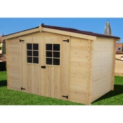 Abri De Jardin En Bois Brut 5,83m² Madriers 20mm - Habrita -Boutique De Jardin abri de jardin en bois brut 583m madriers 20mm habrita 2