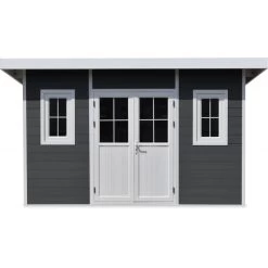 Abri De Jardin En Bois Composite 28mm Anthracite 14,90m² PREMIUM Toit Plat - Woodlife Garden -Boutique De Jardin abri de jardin en bois composite 28mm anthracite 1490m premium toit plat woodlife garden 2