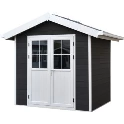 Abri De Jardin En Bois Composite 28mm Anthracite 4,77m² PREMIUM - Woodlife Garden