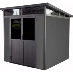 Abri De Jardin En Bois Composite 28mm Anthracite 5,28m² WINSTON Skylight - Woodlife Garden