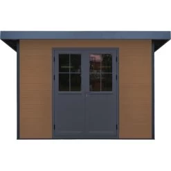 Abri De Jardin En Bois Composite 28mm Aspect Bois 4,41m² PREMIUM Toit Plat - Woodlife Garden -Boutique De Jardin abri de jardin en bois composite 28mm aspect bois 441m premium toit plat woodlife garden 2