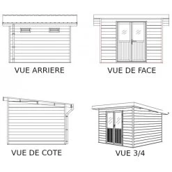 Abri De Jardin En Bois Composite 28mm Aspect Bois Vieilli 9m² PREMIUM Toit Plat - Woodlife Garden -Boutique De Jardin abri de jardin en bois composite 28mm aspect bois vieilli 9m premium toit plat woodlife garden 3