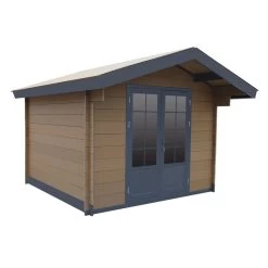 Abri De Jardin En Bois Composite 28mm Bois Vieilli 14,44m² Double Porte Alu Et Double Vitrage - WoodLife Garden -Boutique De Jardin abri de jardin en bois composite 28mm bois vieilli 1444m double porte alu et double vitrage woodlife 2