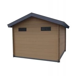 Abri De Jardin En Bois Composite 28mm Bois Vieilli 14,44m² Double Porte Alu Et Double Vitrage - WoodLife Garden -Boutique De Jardin abri de jardin en bois composite 28mm bois vieilli 1444m double porte alu et double vitrage woodlife 3