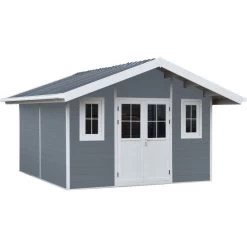 Abri De Jardin En Bois Composite 28mm Gris Clair 14,75m² PREMIUM - Woodlife Garden -Boutique De Jardin abri de jardin en bois composite 28mm gris clair 15m premium woodlife garden 2