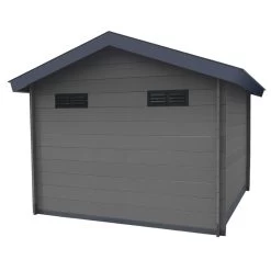 Abri De Jardin En Bois Composite 28mm Gris Foncé 14,44m² Double Porte Alu Et Double Vitrage - WoodLife Garden -Boutique De Jardin abri de jardin en bois composite 28mm gris fonce 1444m double porte alu et double vitrage woodlife 2