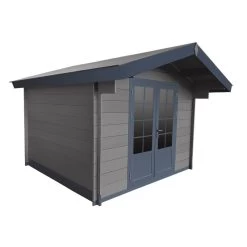 Abri De Jardin En Bois Composite 28mm Gris Foncé 9m² Double Porte Alu Et Double Vitrage - Woodlife Garden -Boutique De Jardin abri de jardin en bois composite 28mm gris fonce 9m double porte alu et double vitrage woodlife 2