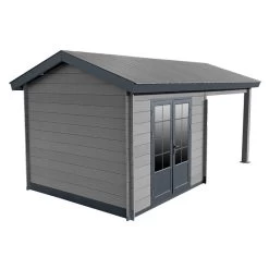 Abri De Jardin En Bois Composite Gris Foncé 9m² + 9m² Terrasse - Woodlife Garden -Boutique De Jardin abri de jardin en bois composite gris fonce 9m 9m terrasse woodlife 3