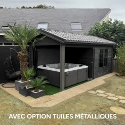 Abri De Jardin En Bois Composite Gris Foncé 9m² + 9m² Terrasse - Woodlife Garden -Boutique De Jardin abri de jardin en bois composite gris fonce 9m 9m terrasse woodlife 5