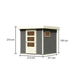 Abri De Jardin En Bois Gris Terre 4,62m² Freiburg 2 - Karibu -Boutique De Jardin abri de jardin en bois gris terre 462m freiburg 2 karibu 2