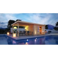 Abri De Jardin En Bois Massif 10,60m² Bastrup 7 Avec Appentis 400cm – Karibu -Boutique De Jardin abri de jardin en bois massif 1060m bastrup 7 avec appentis 400cm woodfeeling 2