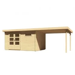 Abri De Jardin En Bois Massif 11,49m² Bastrup 8 Avec Appentis 300cm – Karibu -Boutique De Jardin abri de jardin en bois massif 1149m bastrup 8 avec appentis 300cm woodfeeling 3