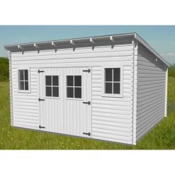 Abri De Jardin En Bois Massif 17,33m² Monopente – Madriers 28mm – Habrita -Boutique De Jardin abri de jardin en bois massif 1733m monopente madriers 28mm habrita 2