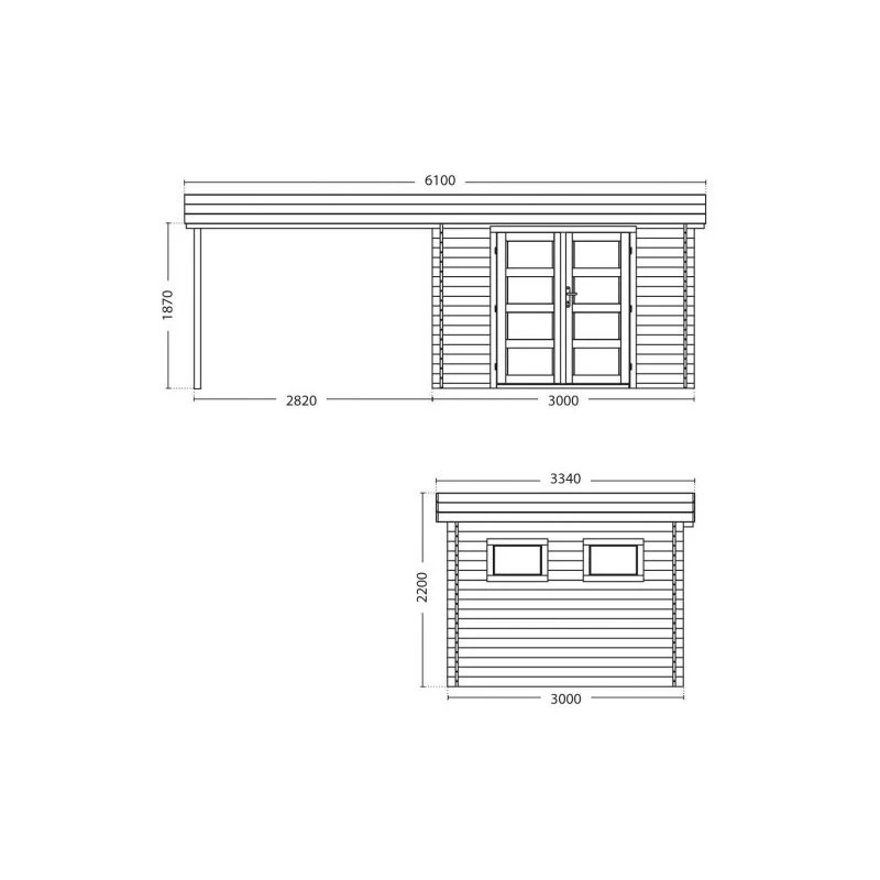 Abri De Jardin En Bois Massif 17,46m² Lounj Avec Appentis – Forest Style 4 Abri De Jardin En Bois Massif 17,46m² Lounj Avec Appentis – Forest Style – Image 2