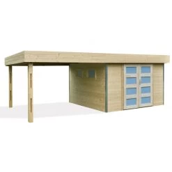 Abri De Jardin En Bois Massif 17,46m² Lounj Avec Appentis – Forest Style