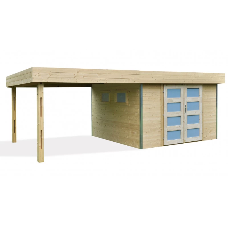 Abri De Jardin En Bois Massif 17,46m² Lounj Avec Appentis – Forest Style 3 Abri De Jardin En Bois Massif 17,46m² Lounj Avec Appentis – Forest Style