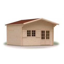 Abri De Jardin En Bois Massif 44mm - 19,2m² Jasmin + Mezzanine 8,68m² – Forest Style -Boutique De Jardin abri de jardin en bois massif 192m jasmin mezzanine 868m forest style 1