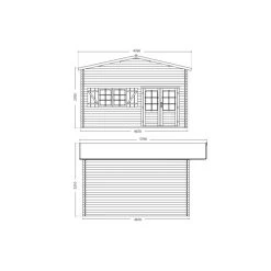 Abri De Jardin En Bois Massif 44mm - 19,2m² Jasmin + Mezzanine 8,68m² – Forest Style -Boutique De Jardin abri de jardin en bois massif 192m jasmin mezzanine 868m forest style 2