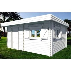 Abri De Jardin En Bois Massif 25,38m² – Madriers 60mm – Toiture En Bac Acier – Habrita -Boutique De Jardin abri de jardin en bois massif 2538m madriers 60mm toiture en bac acier habrita 3