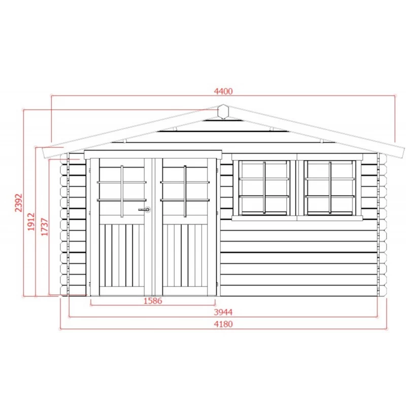 Abri De Jardin En Bois Massif 28mm Niort Avec Double Porte 12,46m² - SOLID 5 Abri De Jardin En Bois Massif 28mm Niort Avec Double Porte 12,46m² - SOLID – Image 3